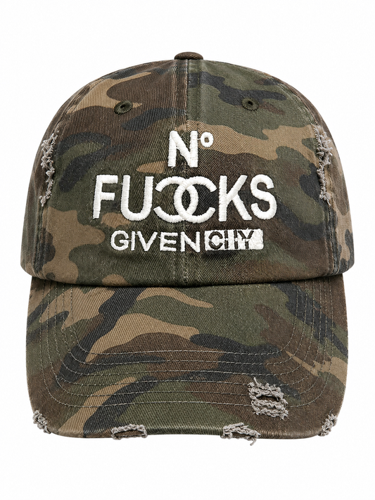 No F*cks Given Distressed Dad Hat
