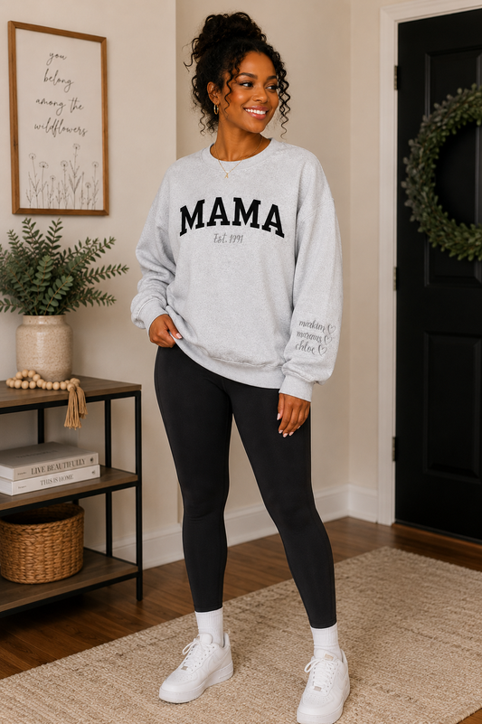 Personalized Mama Crewneck Sweatshirt